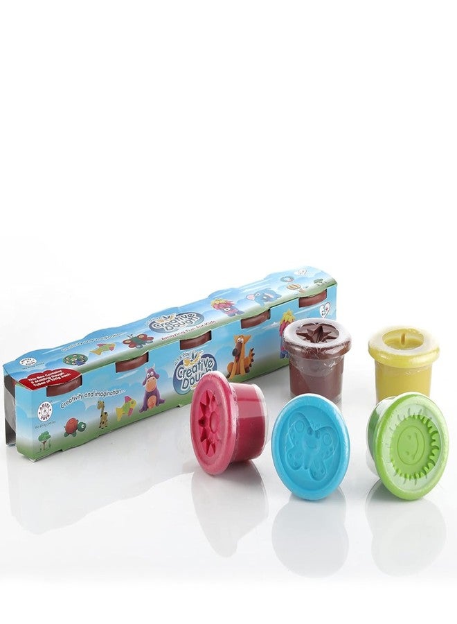 Chanak Clay Dough Kit for Kids, 5 Colour Packs with Sculpting Moulds, Air Dry, Non-Toxic, DIY Craft Set, BIS Approved, 100g Each - Image 1